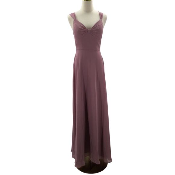 AW BRIDAL 0 XS mauve mist pink Alphorn wedding bridesmaid maxi dress NEW B46 - Picture 3 of 9